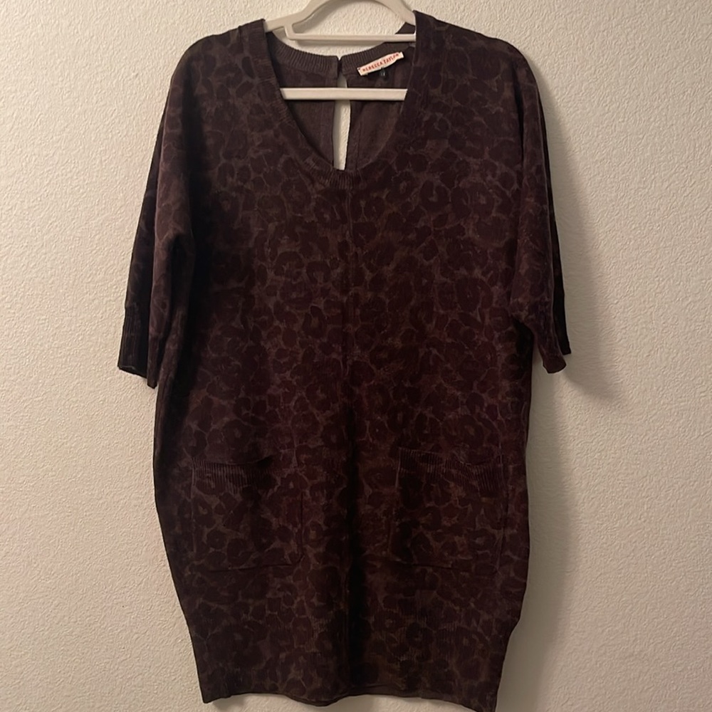 Rebecca Taylor brown leopard Sweater Sz S